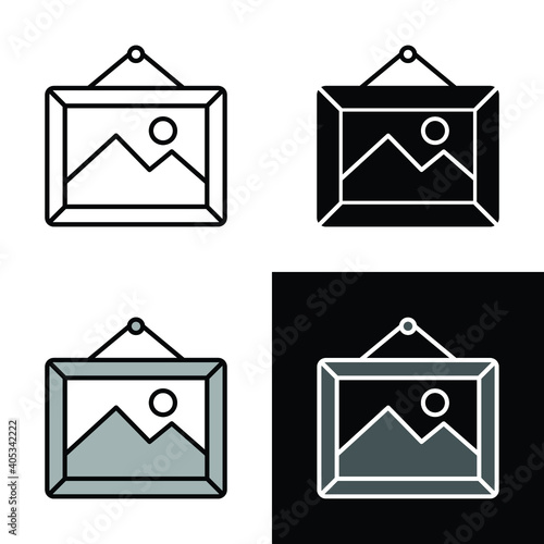 pricture frame icon vector photo