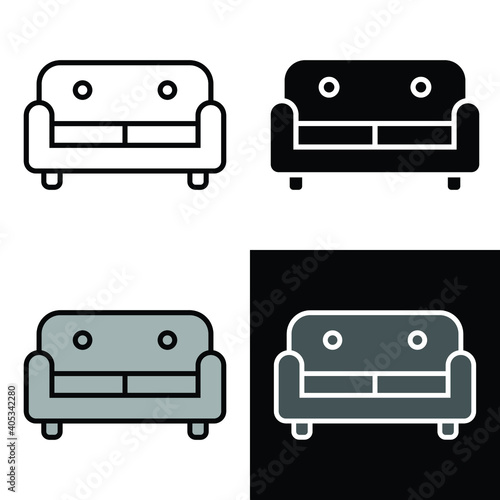 sofa icon home interior vector