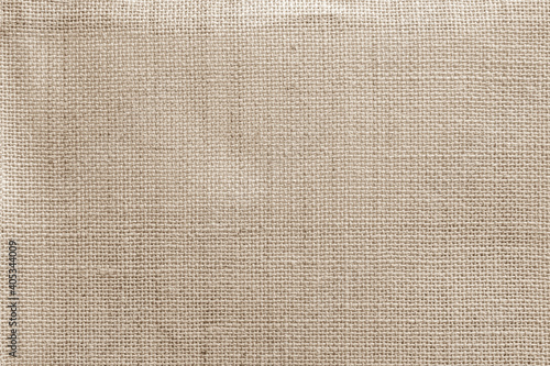 Fototapeta Jute hessian sackcloth canvas woven texture pattern background in light beige cr