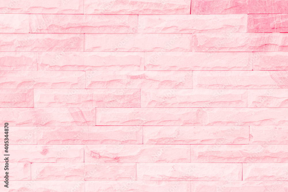 Empty Pink brick wall texture background in the bedroom at lovely. Brickwork stonework interior, rock old clean concrete grid uneven abstract weathered brick design, horizontal architecture wallpaper. Empty Pink brick wall texture background in the bedroom at lovely. Brickwork stonework interior, rock old clean concrete grid uneven abstract weathered brick design, horizontal architecture wallpaper.