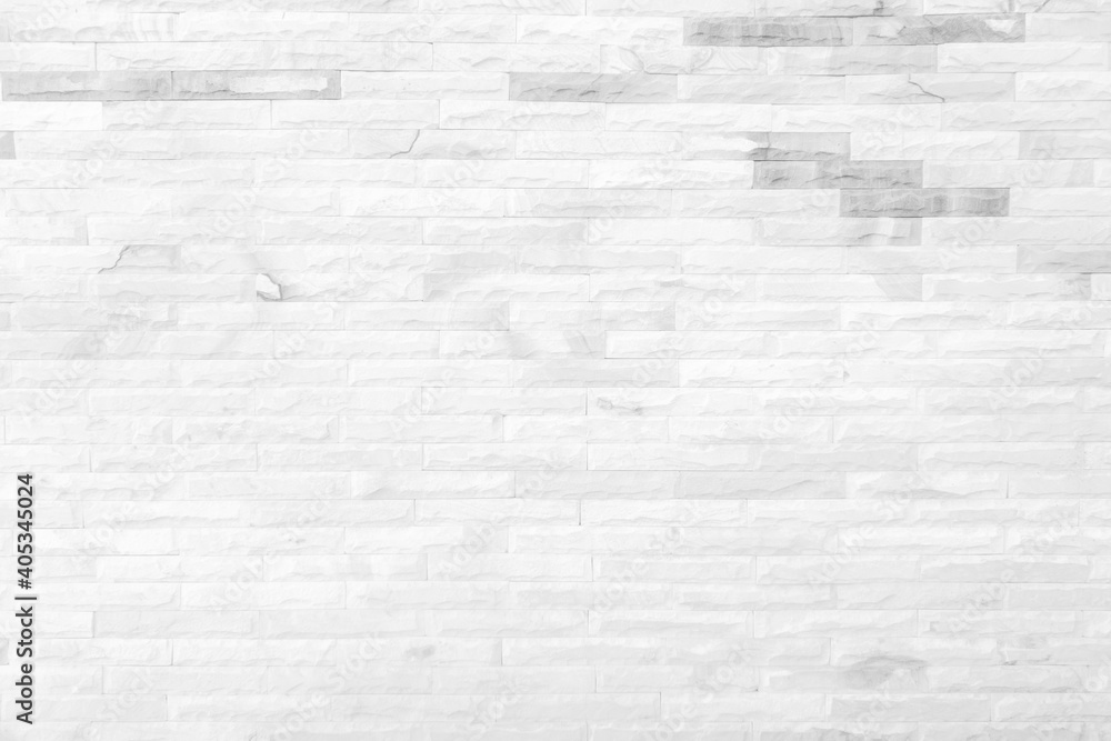 White grunge brick wall texture background for stone tile block painted in grey light color wallpaper modern interior and exterior and room backdrop design