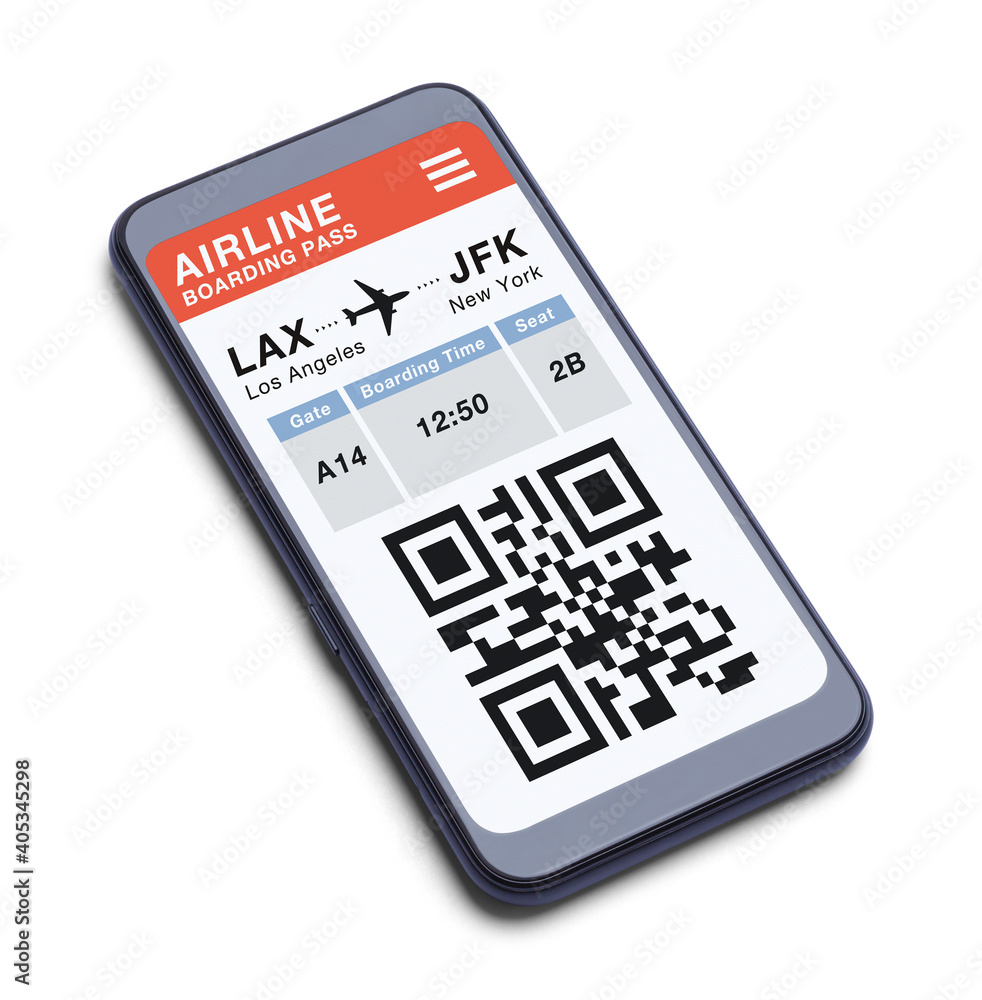 Smart Phone Airline Boarding Pass Smart Phone Airline Boarding Pass
