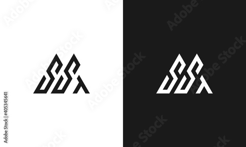 Logo design vector triangle initials sst