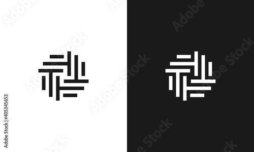 Hexagon group initials T initials vector design logo photo