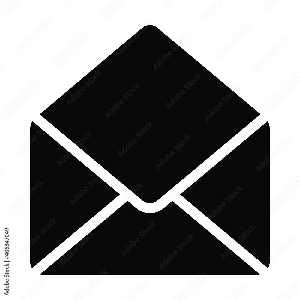 envelope icon, mail message letter vector