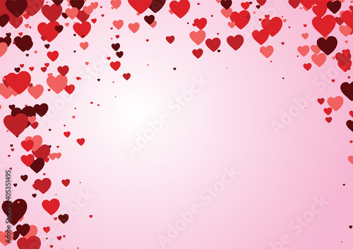Fototapeta Naklejka Na Ścianę i Meble -  Pink baloons on background. illustration of Valentine's day, February 14, love , space for your text. Vector illustration. Romantic wedding greeting card.Women's