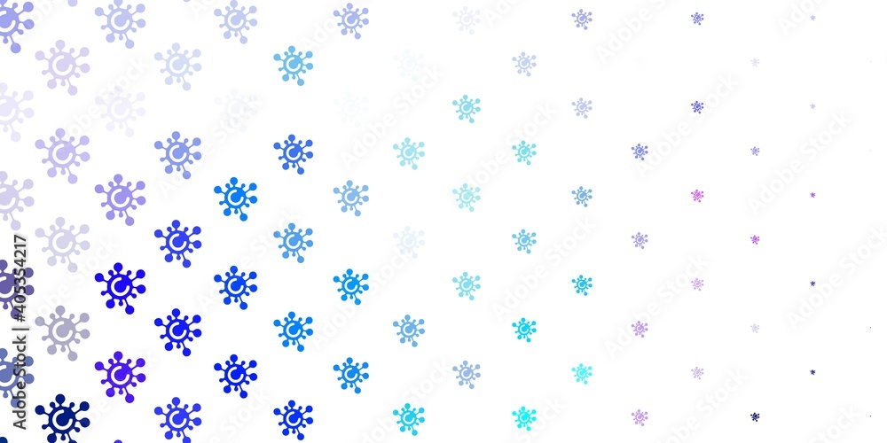 Light Pink, Blue vector backdrop with virus symbols.