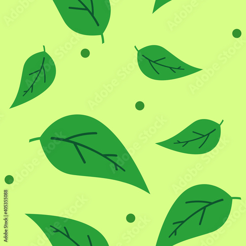 葉っぱのシームレスパターン素材