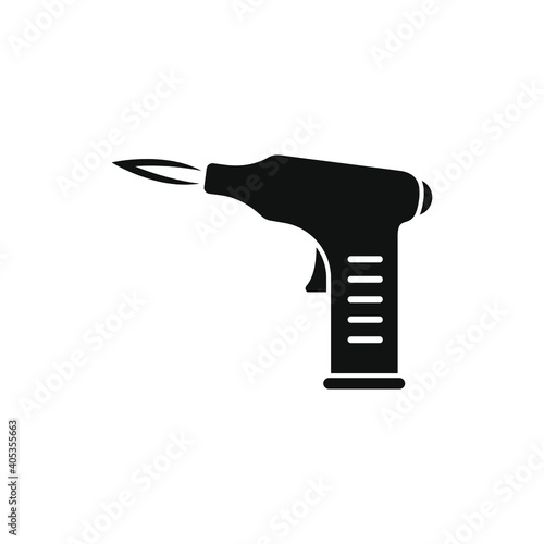 Blowtorch icon flat style isolated on white background. Vector illustration