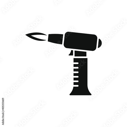 Blowtorch icon flat style isolated on white background. Vector illustration