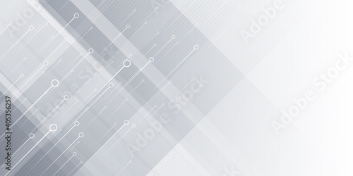 White square shape abstract technology concept Background. Minimal Geometric vector illustration. Grey white abstract background geometry shine and layer element vector for presentation design. 
