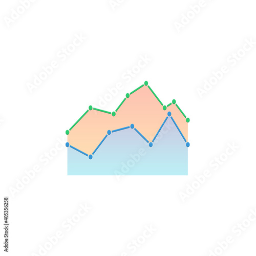 Graph colored icon isolated on white background