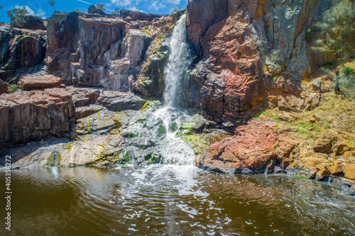 Nigretta Falls crushing on colorful rocks in Bochara  Victoria  Australia