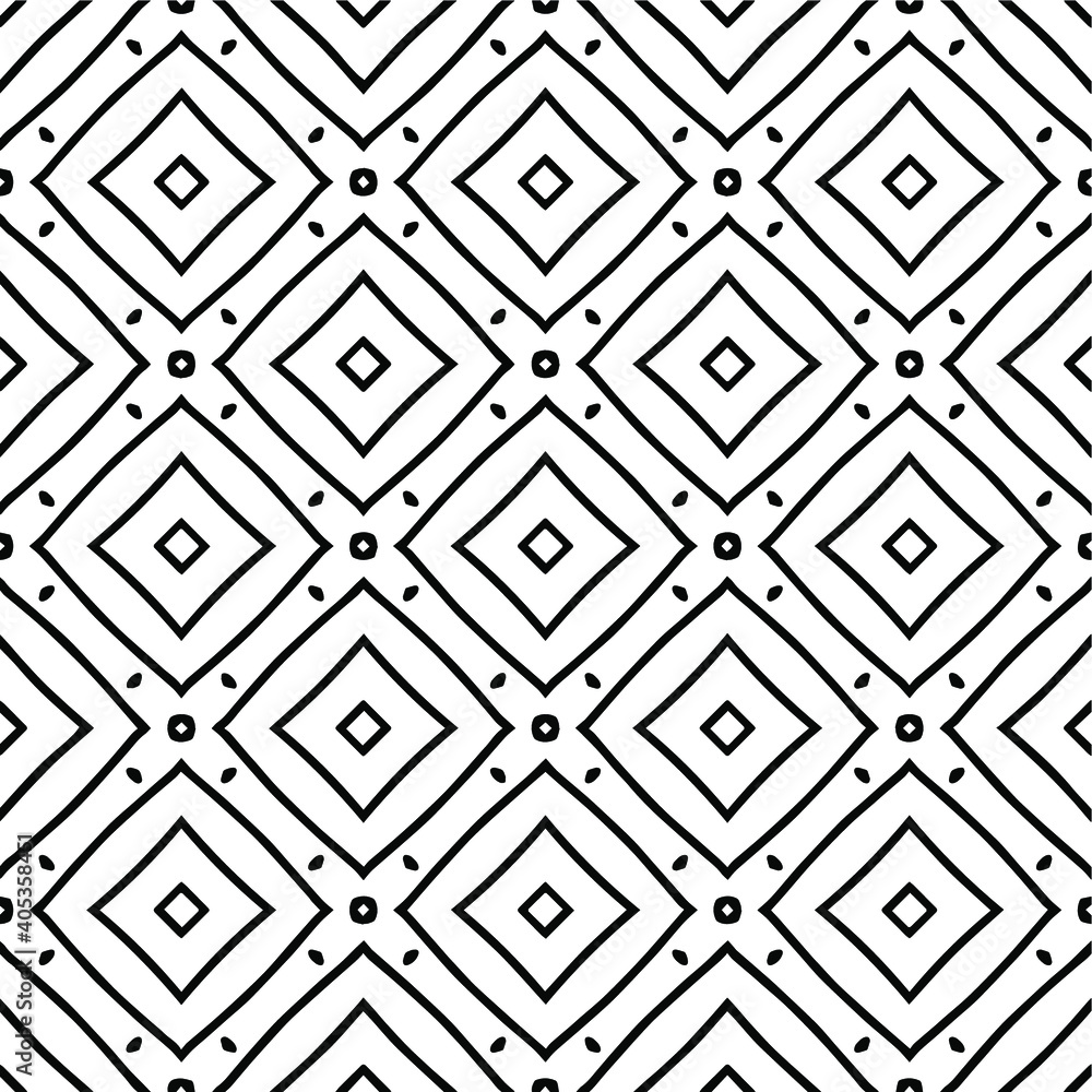 Black and white texture. Abstract seamless geometric pattern.
