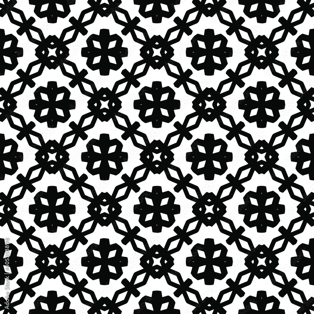 Black and white texture. Abstract seamless geometric pattern.
