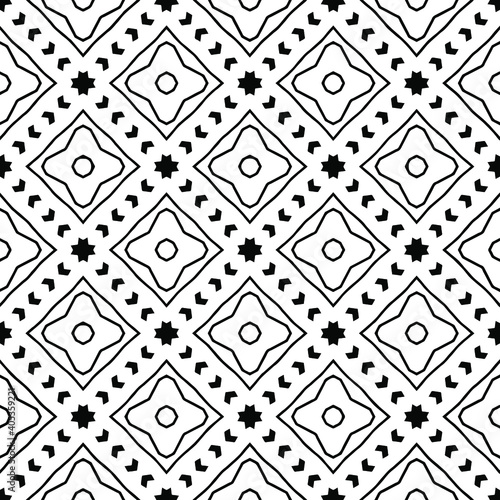 Black and white texture. Abstract seamless geometric pattern. 