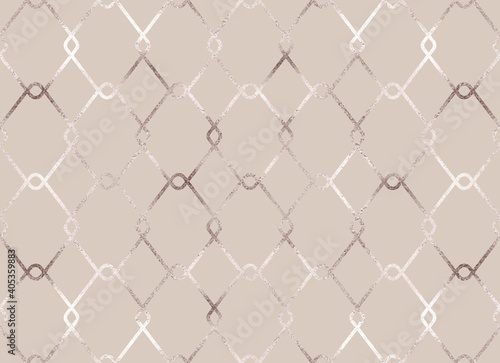 Geometric seamless pattern silver rhombus mesh.