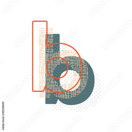 Decorative memphis pattern initial letter vector design.
