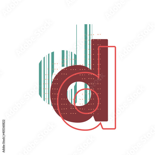 Decorative memphis pattern initial letter vector design.