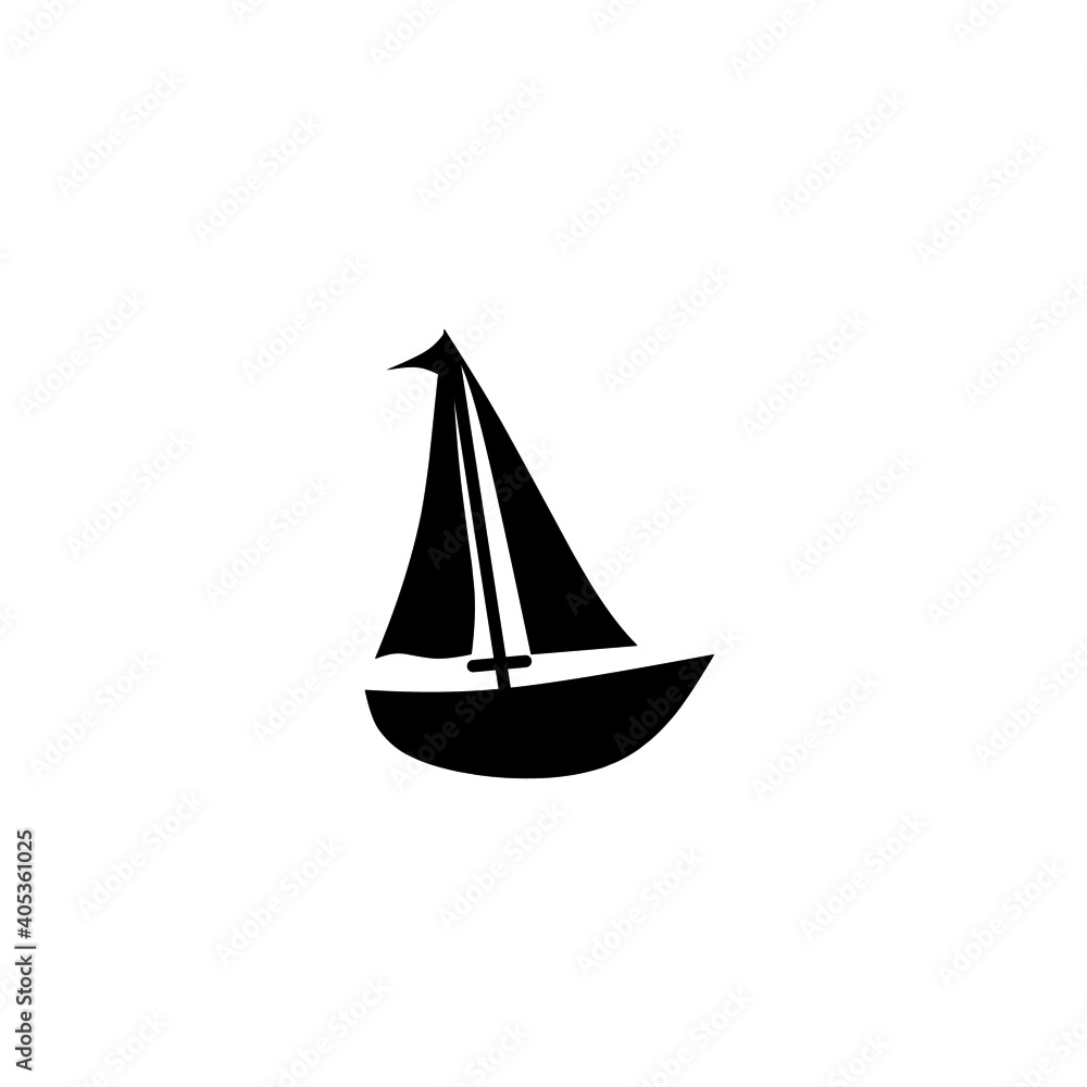 Vector illustration of sailing boat isolated on white