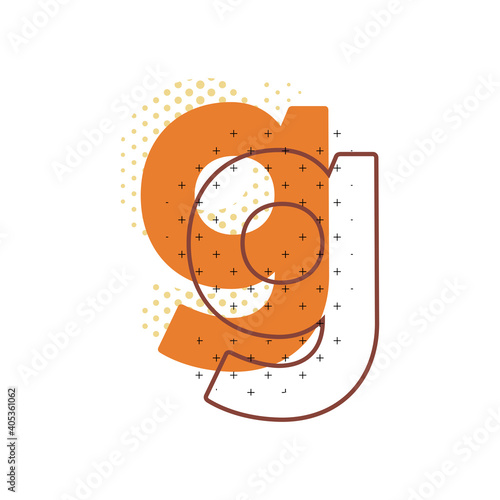 Decorative memphis pattern initial letter vector design.