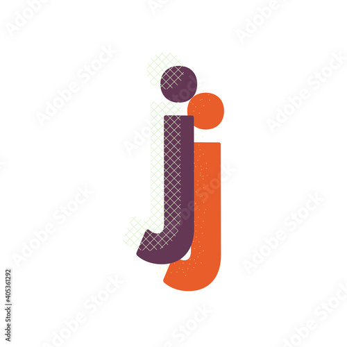 Decorative memphis pattern initial letter vector design.