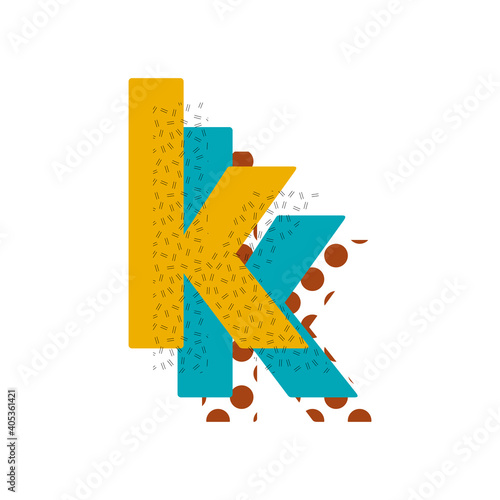 Decorative memphis pattern initial letter vector design.