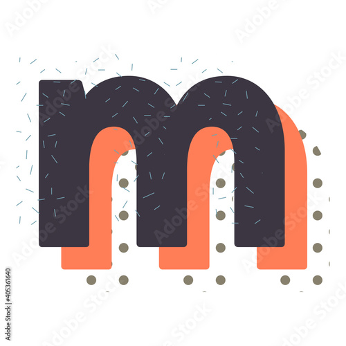 Decorative memphis pattern initial letter vector design.