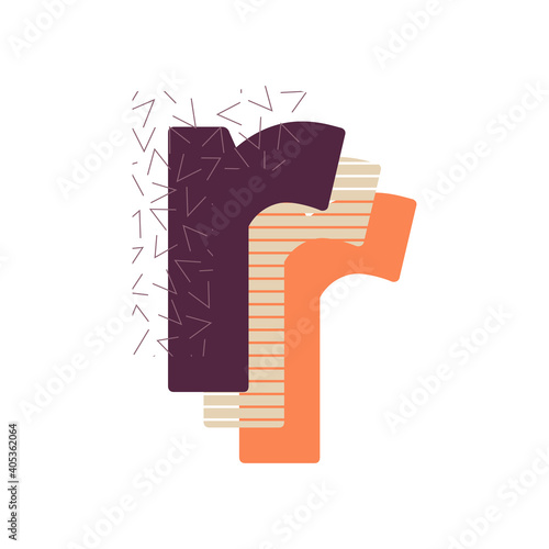 Decorative memphis pattern initial letter vector design.