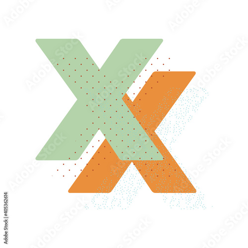 Decorative memphis pattern initial letter vector design.