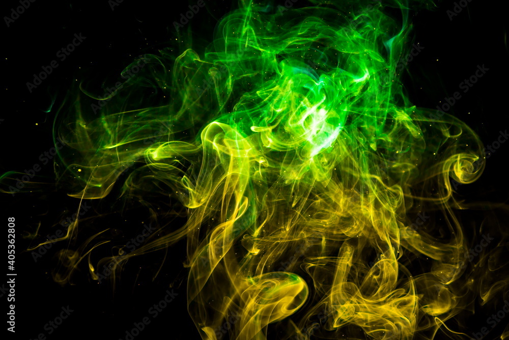 Fototapeta premium Colored smoke on black background
