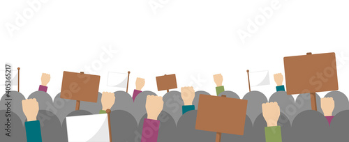 People demonstrating vector banner illustration (no text)