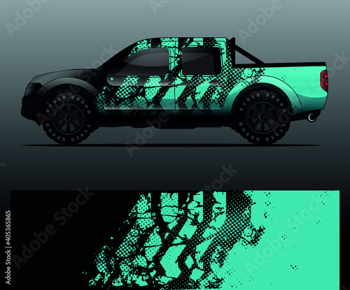 Truck decal graphic wrap vector, abstract background