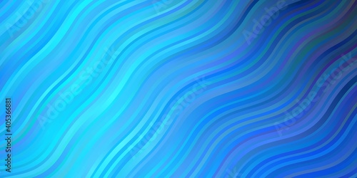 Dark BLUE vector background with curved lines.