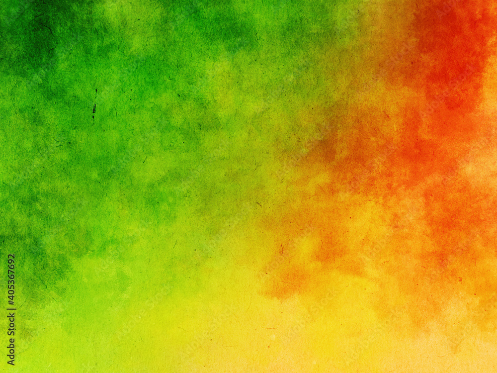 watercolor grunge background (green orange)