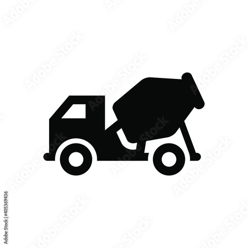 Concrete mixer truck icon vector graphic illustration