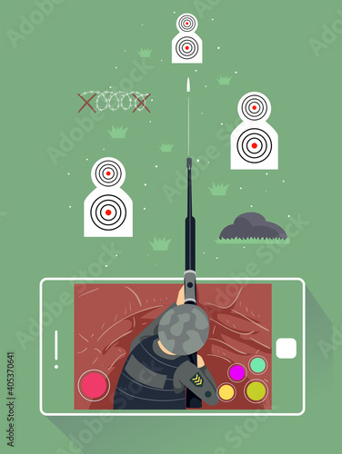 Man Mobile Arcade Shooting Game Concept