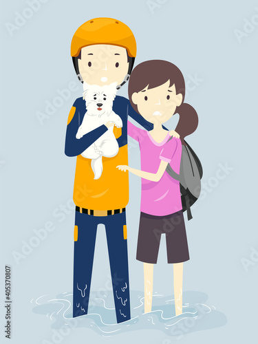 Man Rescue Worker Save Girl...