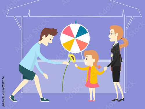 Family Kid Girl Farmers Mar...