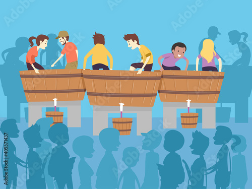 People Wine Festival Contest Illustration