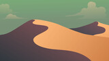 Landscape of the desert and cloud. Vector illustration