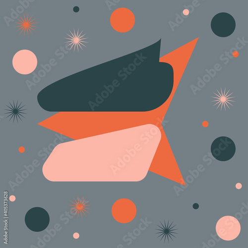An abstract mid century modern style background image.