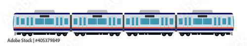 4両編成の電車のベクターイラスト