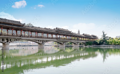 A bridge with ethnic characteristics, Duyun, Guizhou, China.