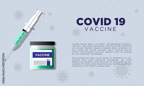 Vaccine for Covid 19 Coronavirus Concept with Copy Space