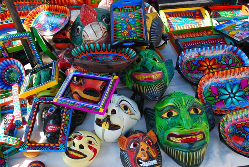 Colorful Ceramics on Display for sale at Otavalo Market  Ecuador