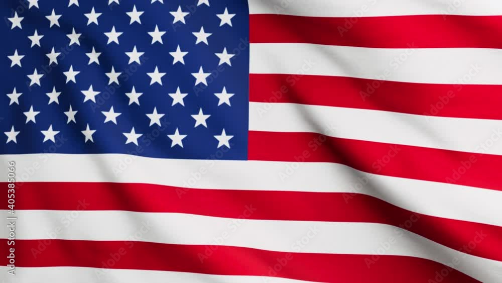 A closeup animation of the flying American flag, highly detailed 3D render animation A closeup animation of the flying American flag, highly detailed 3D render animation
