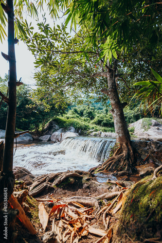 Landscape waterfall in the forest. Nature and relax time concept. © Charnchai saeheng