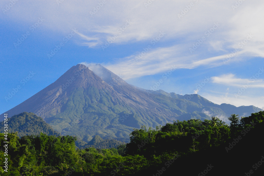 Merapi volcano from a far