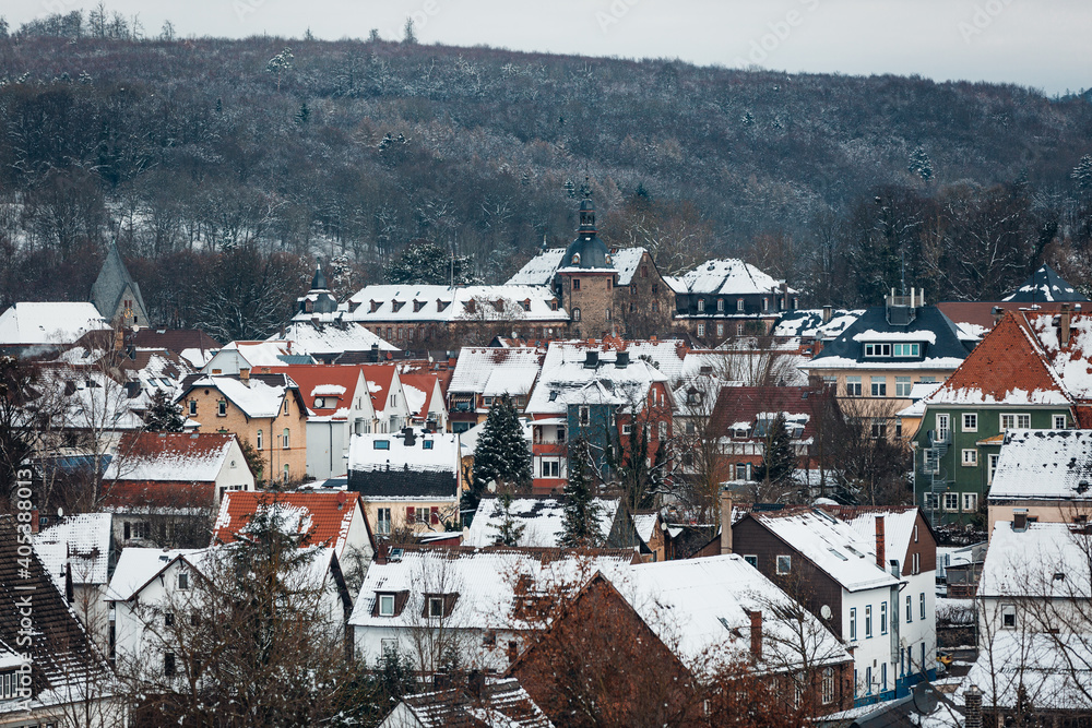 Fototapeta premium Schloss Laubach im Winter 